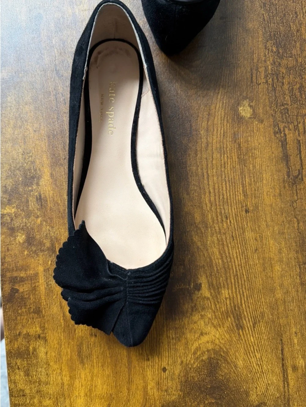 Kate Spade Black Suede Ballet Flats Size 6.5